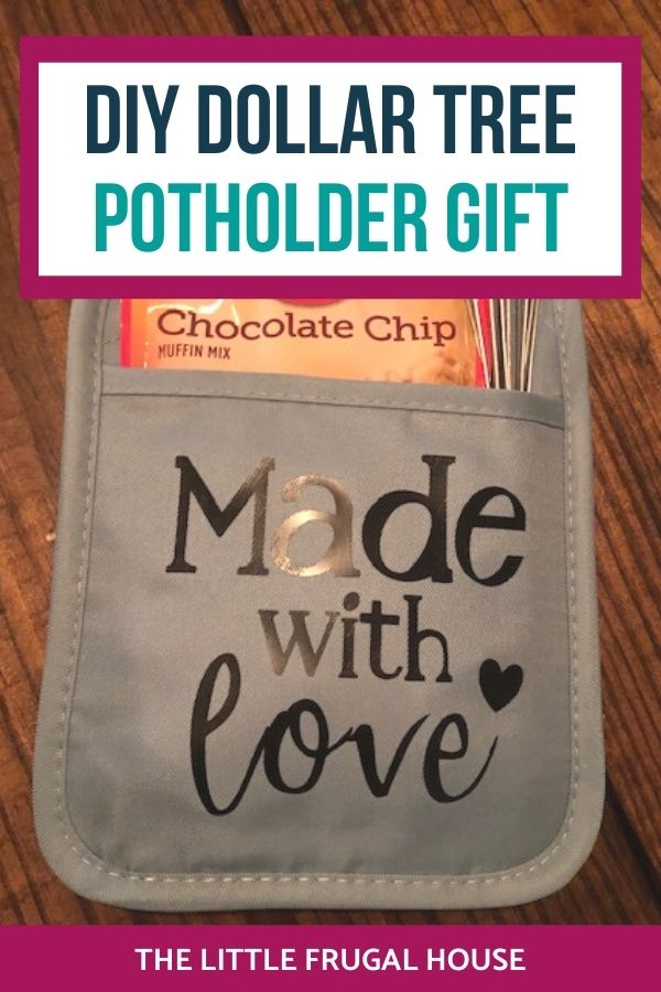 Make this simple, easy, and frugal Dollar Tree DIY iron on potholder for a quick gift for a neighbor, teacher, friend, coworker, or grandparents!