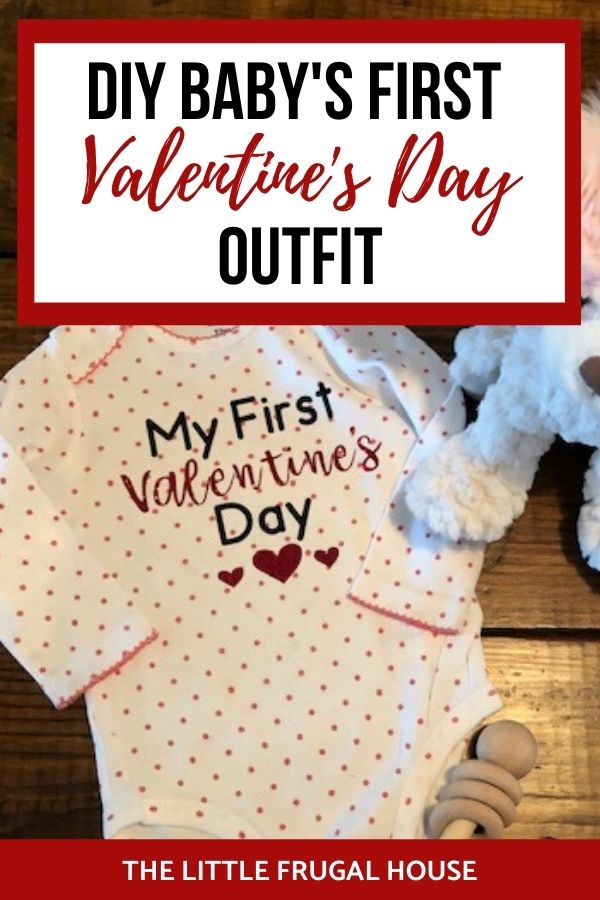 Make your own easy, quick, and frugal DIY Valentine's Day shirt for Baby with this step by step beginner Cricut iron on tutorial.