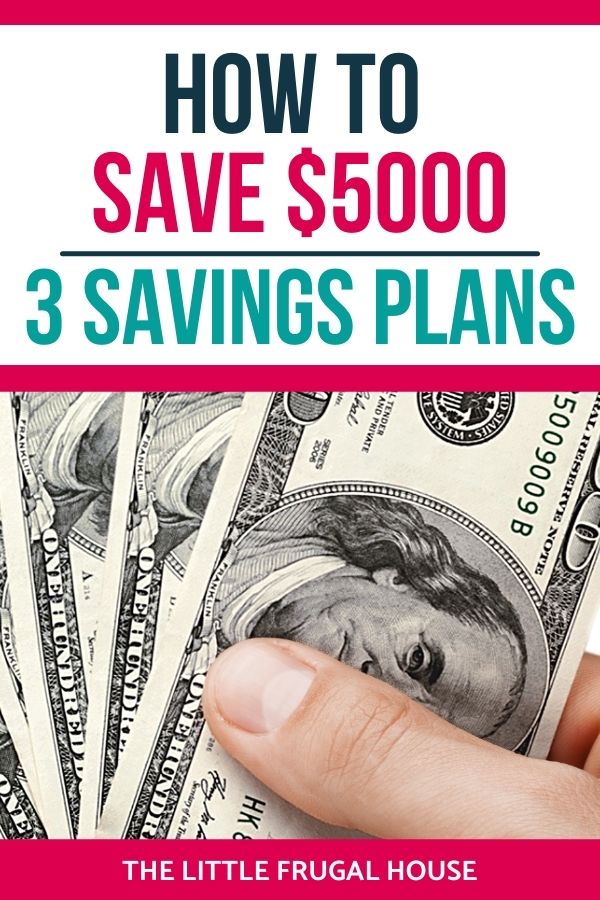 Learn how to save $5000 fast with these 3 savings plans to save $5000 in 3 months, in 6 months, or in a year with ideas to save money quickly!
