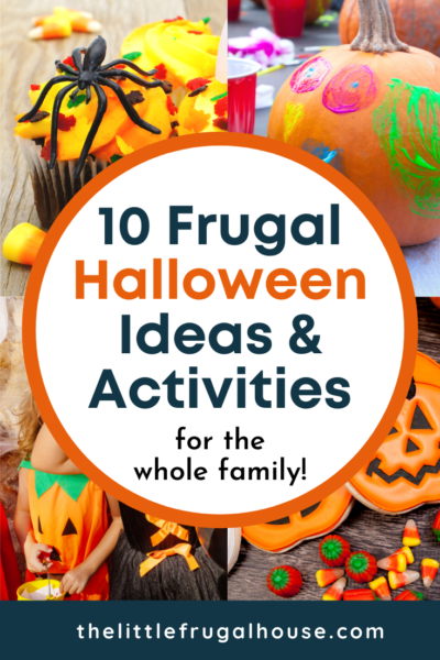 Try these ideas for Halloween fun on a budget! 10 frugal family Halloween ideas and activities: reading fall and Halloween books, painting pumpkins, DIY crafts