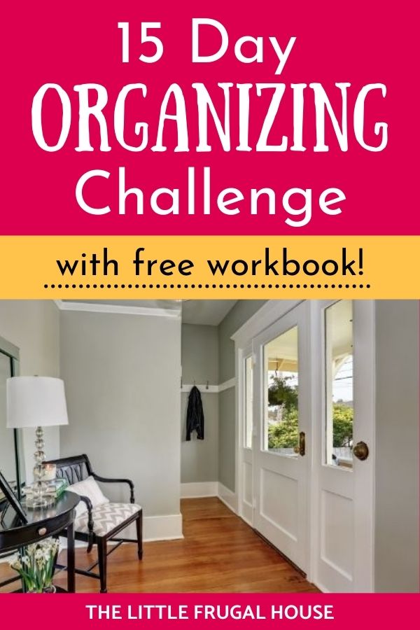 Organize, clean, and declutter your home in two weeks with this 15 day organizing challenge! With just one daily task to complete and a free workbook, you'll be able to knock this one out!