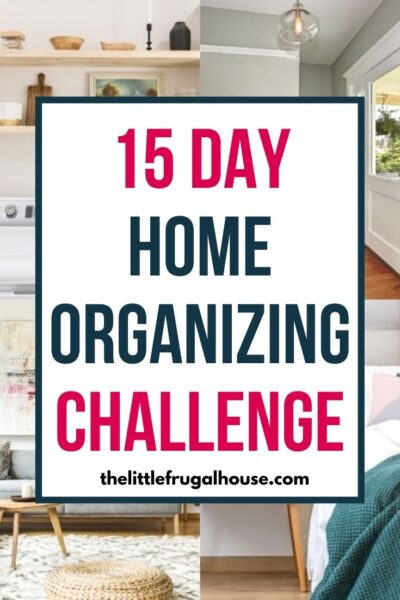Organize, clean, and declutter your home in two weeks with this 15 day organizing challenge! With just one daily task to complete and a free workbook, you'll be able to knock this one out!