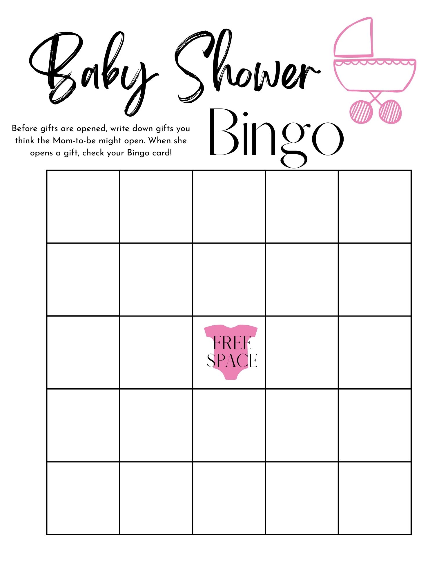 Free Baby Shower Printable Bingo Cards - The Little Frugal House