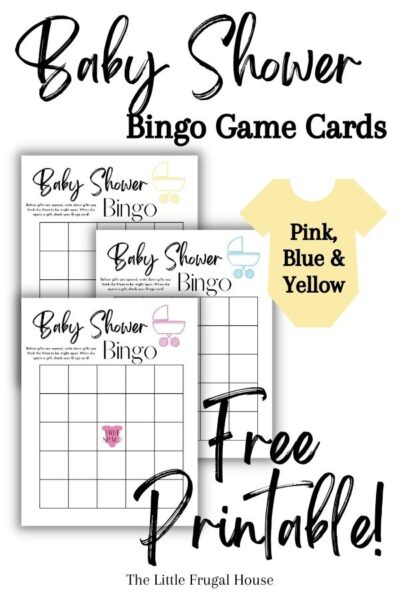 Grab these free printable baby shower bingo cards to play this popular baby shower game! These baby shower printable bingo cards come in pink, blue and yellow!