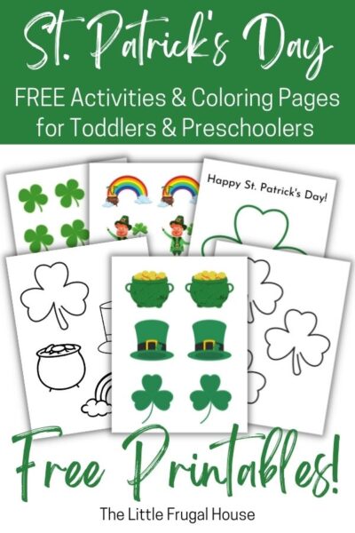Grab these free St. Patrick's Day printables for toddlers and preschoolers to enjoy free coloring pages, games, and activities!