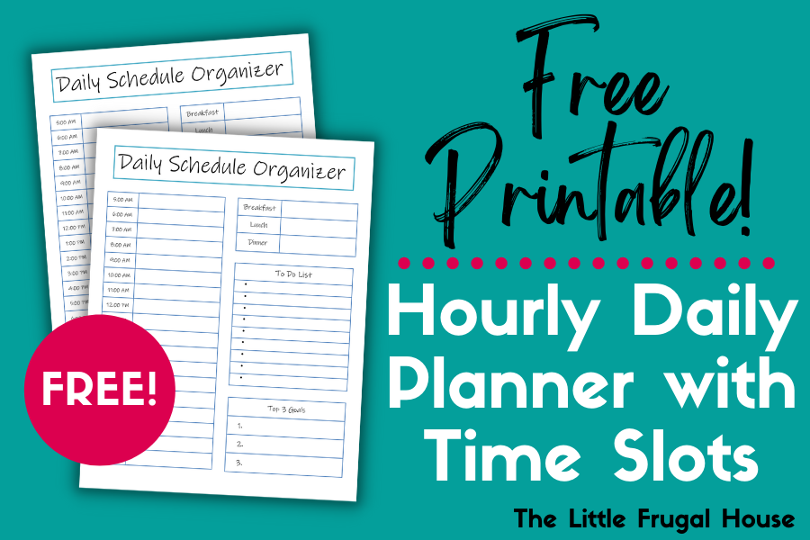 Grab this free printable daily calendar by hour to schedule your day with success! This free daily planner has hour sections to help you organize your day and stay on track!