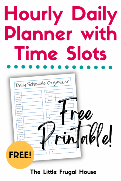 Grab this free printable daily calendar by hour to schedule your day with success! This free daily planner has hour sections to help you organize your day and stay on track!