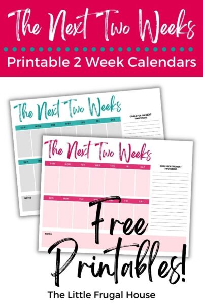 Grab this free printable 2 week calendar PDF template the plan your daily schedule for two weeks for an at a glance look for every day of the week coming up!