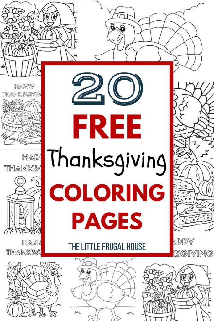Grab this free printable pack of Happy Thanksgiving coloring pages for your kids to enjoy 20 fun fall designs!