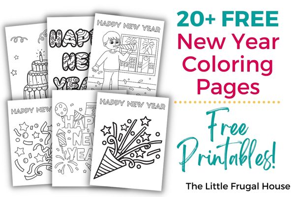 Grab these free printable Happy New Year coloring pages for kids of all ages to enjoy on New Year's Eve or New Year's Day!