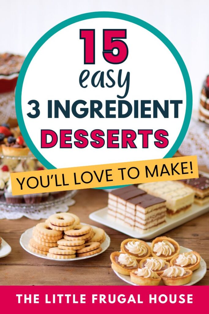 Looking for easy 3 ingredient desserts you can make fast? These simple dessert recipes are perfect for parties, potlucks, holidays, weekend treats, or last-minute sweets for your family. Find easy cookies, no bake desserts, fudge, cheesecake, Oreo balls, cake mix treats, and more budget-friendly dessert ideas made with just a few ingredients!