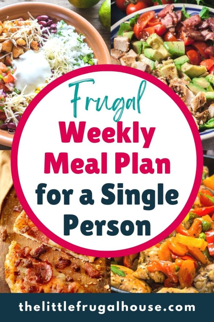 Enjoy great meals at home and save money with this simple, budget-friendly weekly meal plan for a single person!