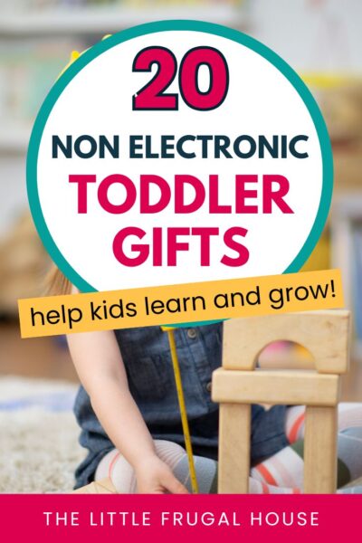 Looking for screen-free gift ideas for toddlers? These non-electronic toys are fun, simple, and perfect for encouraging creativity and play. #toddlertoys #giftideas #screenfree