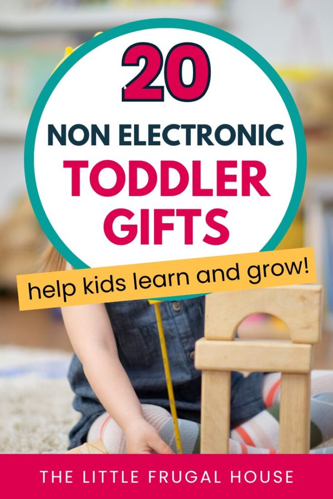 Looking for screen-free gift ideas for toddlers? These non-electronic toys are fun, simple, and perfect for encouraging creativity and play. #toddlertoys #giftideas #screenfree