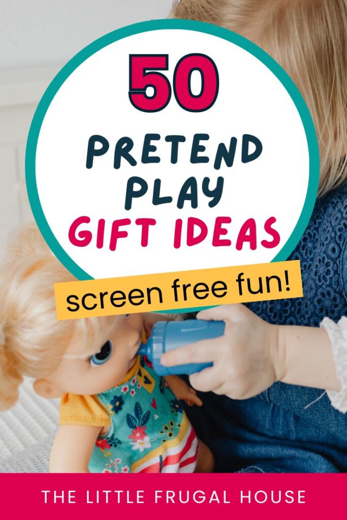 Looking for creative gift ideas for kids? These pretend play toys are fun, screen-free, and perfect for encouraging imagination and creativity. #giftideasforkids #pretendplay #toys