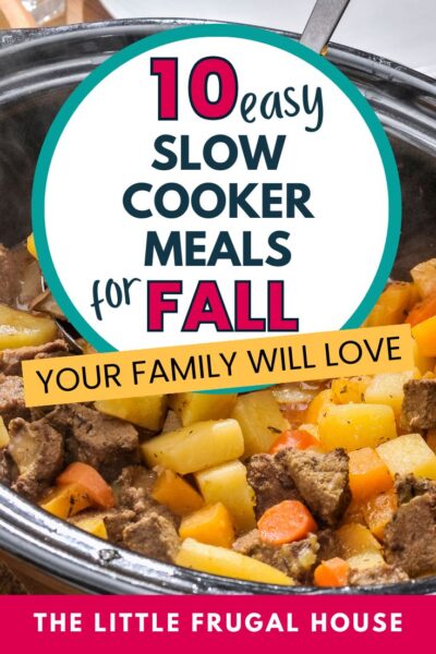 Looking for easy slow cooker meals for fall? These cozy crockpot dinner ideas are perfect for busy weeknights, chilly evenings, and simple family meal planning. Find hearty fall slow cooker recipes like chili, taco soup, beef stew, chicken and dumplings, potato soup, and more family-friendly comfort food meals!
