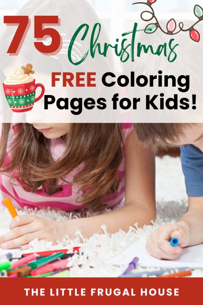 Download 75 free printable Christmas coloring pages for kids! Easy, cute holiday designs perfect for school, home, parties, or December activities.