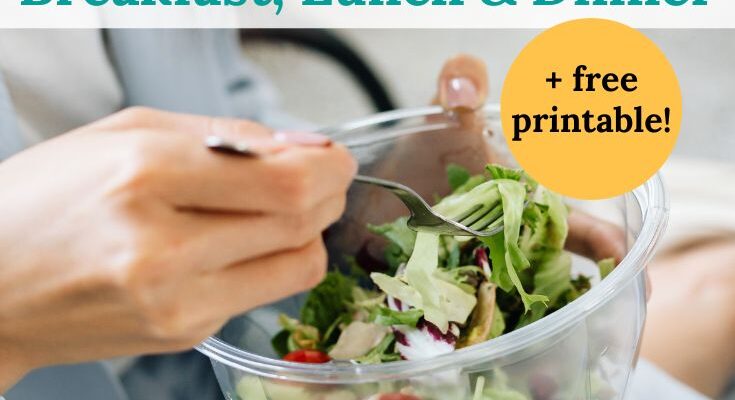 This $30 weekly meal plan for one person includes breakfast, lunch, and dinner for the entire week. Simple, budget-friendly meals with a free printable shopping list to keep grocery costs low.
