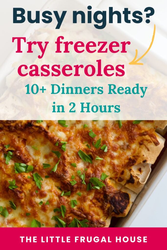 Short on time during the week? This casserole freezer cooking plan helps you prep and freeze 10+ family dinners in just 2 hours. A simple way to save time, plan ahead, and make busy weeknights easier.