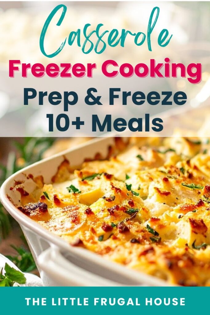 Prep & freeze 10 casseroles in just 2 hours. Get a step-by-step casserole freezer cooking plan, printable grocery list, and reheating tips.