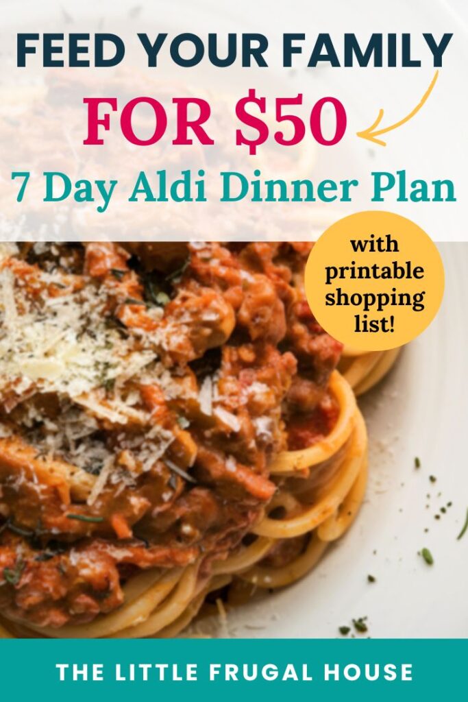 This $50 Aldi meal plan for a family of 4 includes 7 simple dinners, a printable shopping list, and realistic swaps to fit today’s grocery prices.