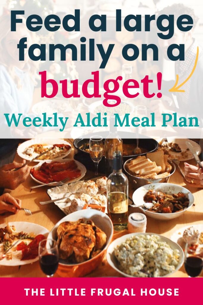 Trying to stick to a grocery budget with a large family? This weekly Aldi meal plan uses simple ingredients and affordable staples to keep food costs down while feeding the whole family.