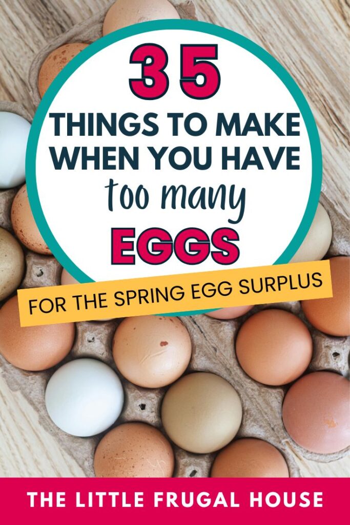 Have too many eggs from your backyard chickens? Here are 35+ smart things to make when you have extra eggs, including easy breakfasts, egg bake ideas, hard-boiled eggs, egg salad sandwiches, baking recipes, freezer tips, and long-term storage ideas. Perfect for homesteaders with a spring or summer egg surplus who don’t want those farm-fresh eggs to go to waste!