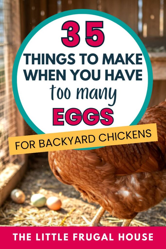 Have too many eggs from your backyard chickens? Here are 35+ smart things to make when you have extra eggs, including easy breakfasts, egg bake ideas, hard-boiled eggs, egg salad sandwiches, baking recipes, freezer tips, and long-term storage ideas. Perfect for homesteaders with a spring or summer egg surplus who don’t want those farm-fresh eggs to go to waste!