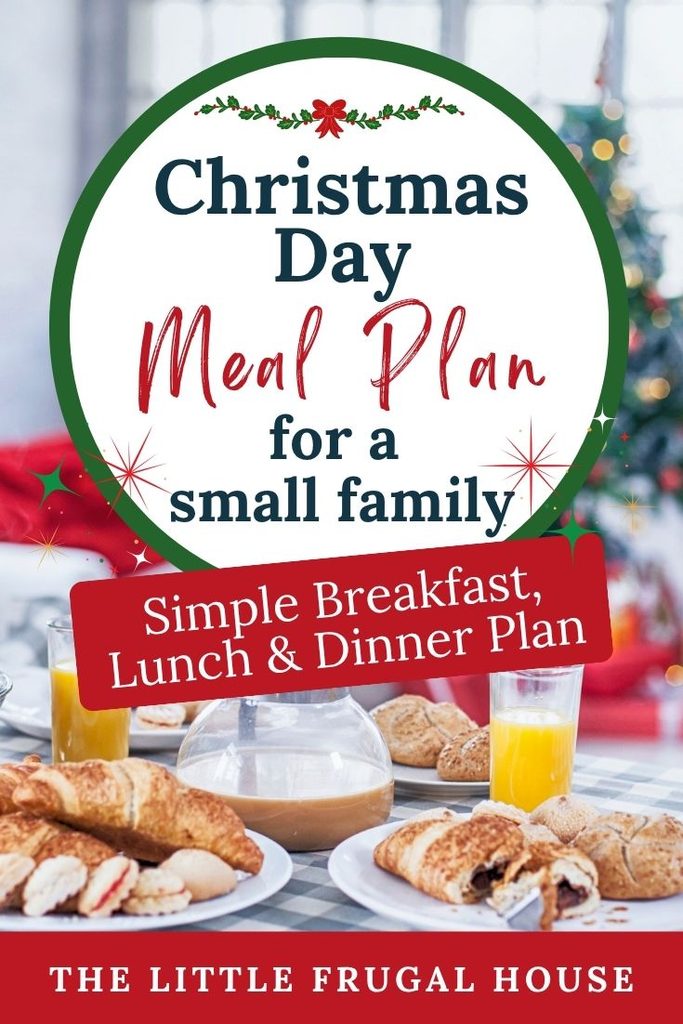 Need a simple Christmas Day meal plan for a small family? This easy Christmas menu for 4 includes Christmas breakfast, lunch, a simple Christmas dinner, side dishes, dessert ideas, and a complete grocery shopping list. Plus, grab the free printable Christmas meal plan to make holiday meal planning even easier!