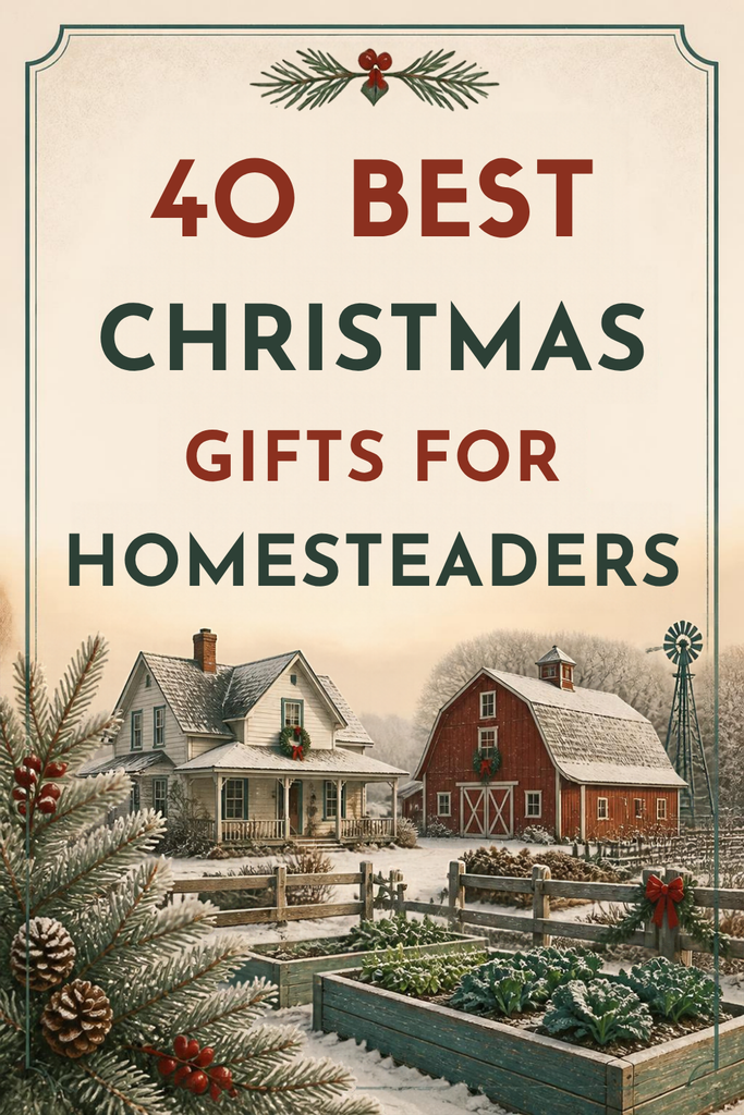 Looking for the best Christmas gifts for homesteaders? 🎄 These 40 practical and thoughtful gift ideas are perfect for anyone who loves gardening, raising chickens, caring for farm animals, canning, and living a simple life! From affordable stocking stuffers and homemade gifts to must-have homesteading tools, find Christmas gift ideas for homesteaders they'll actually use and love!