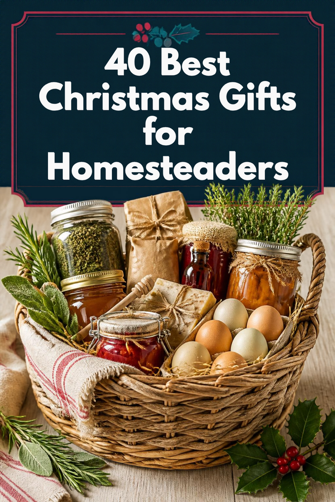 Looking for the best Christmas gifts for homesteaders? 🎄 These 40 practical and thoughtful gift ideas are perfect for anyone who loves gardening, raising chickens, caring for farm animals, canning, and living a simple life! From affordable stocking stuffers and homemade gifts to must-have homesteading tools, find Christmas gift ideas for homesteaders they'll actually use and love!